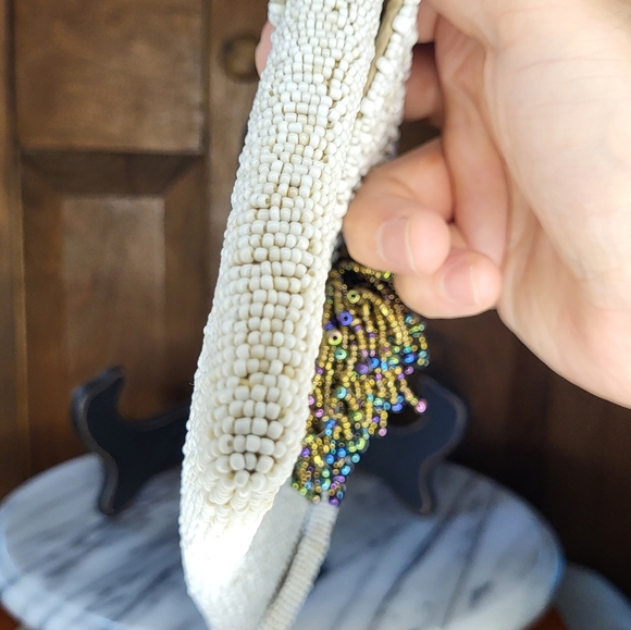 Vintage Heavy glass Bead Evening Bag - Picture 11 of 16